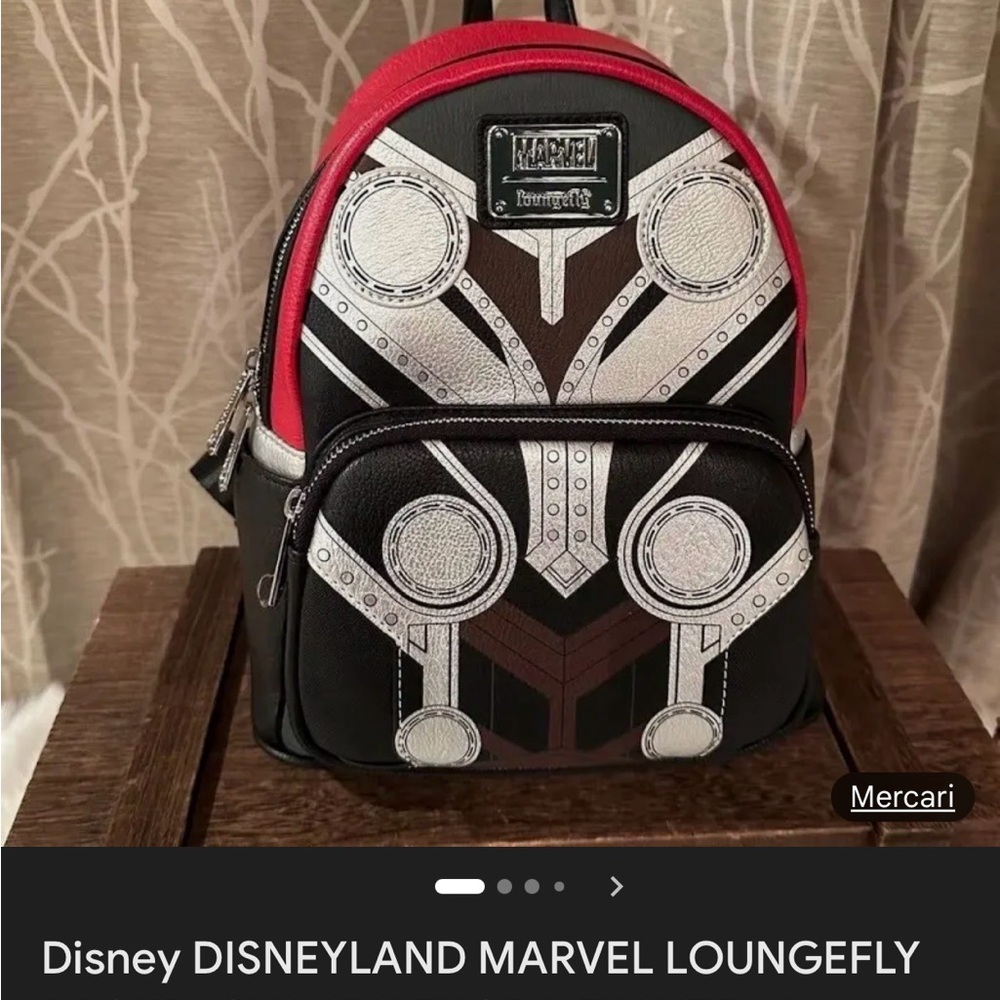 Disney Marvel Loungefly lady Thor black and Red Backpack NWT